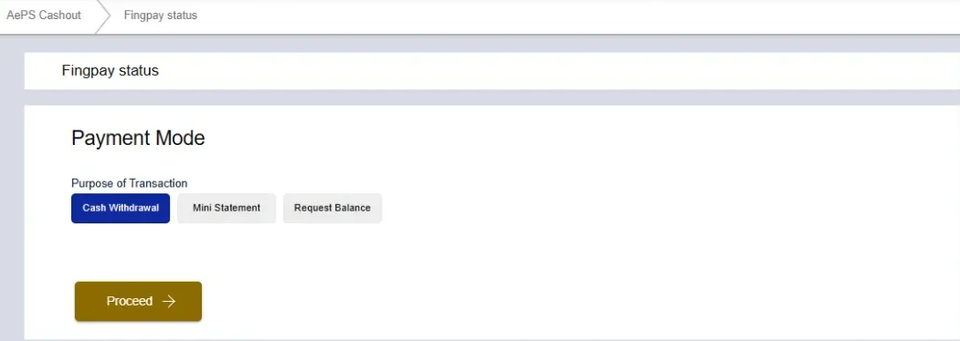 Payment Mode Screen